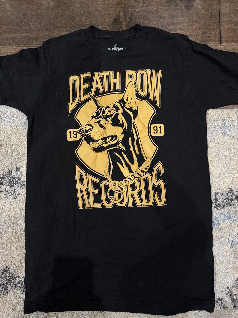 Death Row Records Black & Gold Graphic Tee Men Sz M